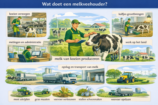Alles over het beroep melkveehouder Wat doet een melkveehouder